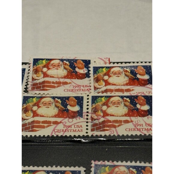 usps Other - US Scott #2579 Christmas Santa Claus in Chimney 29c Stamp Block of +100